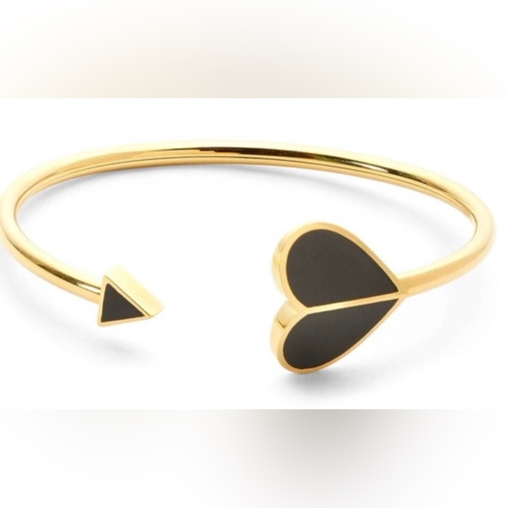 Kate Spade Black and Gold Heart Bracelet